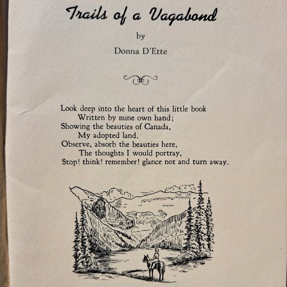 Vintage poems rare 1945 signed copy "Trails of a Vagabond" by Donna D'ette. - Picture 9 of 9